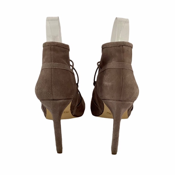 BCBGeneration Corrina-X Dark Stone Grey Leather Peep Toe Pump Heels Size 6 M - Picture 6 of 8